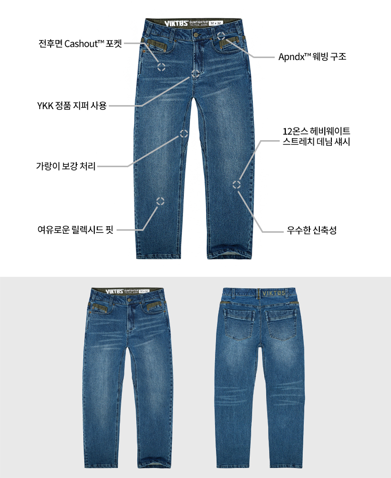 빅토스 건파이터 RR 블루 청바지 12