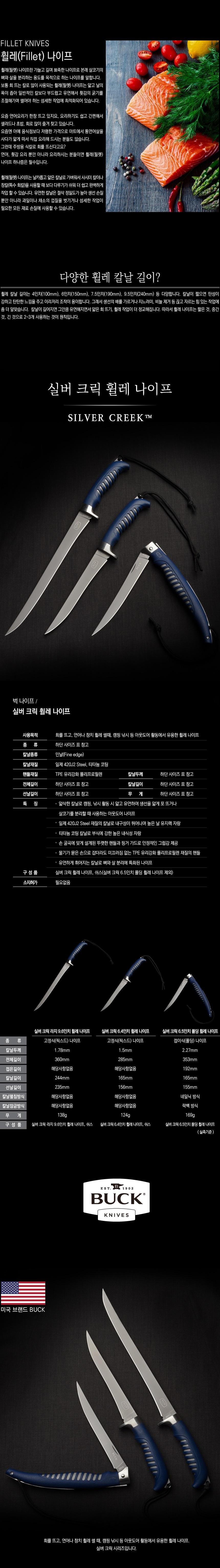 (벅 나이프) 실버 크릭 휠레 나이프 0225BLS, 0223BLS, 0220BLS 5