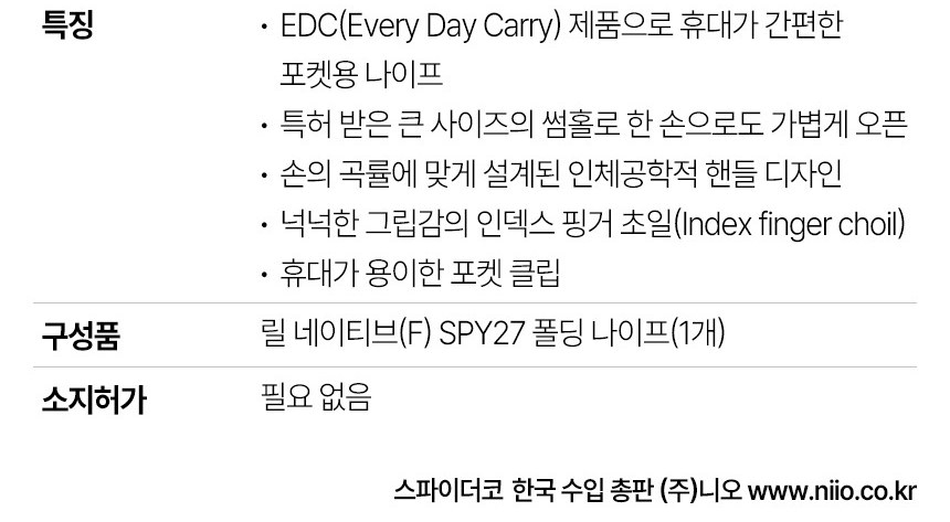 스파이더코 릴 네이티브 SPY27 EDC 폴딩 나이프 11