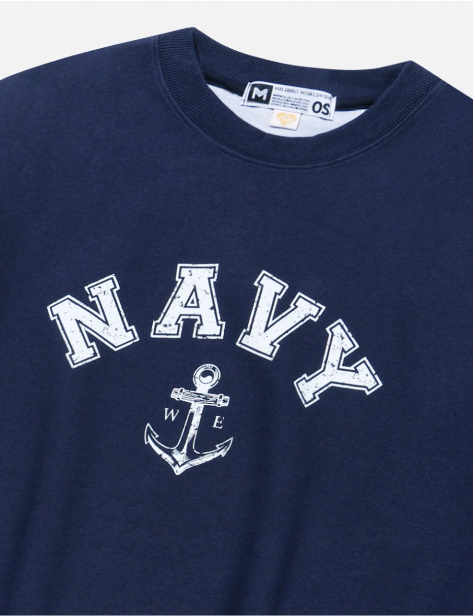 밀리브로 NAVY 앵커 크랙 해군 오버핏 맨투맨 12