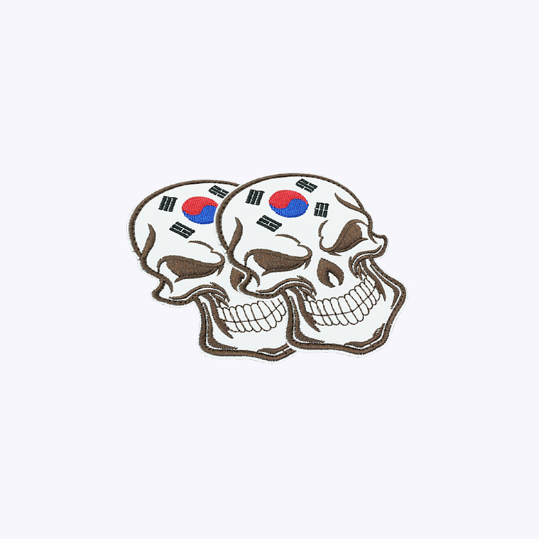 군화와고무신 태극기 해골 이마 패치 DE001