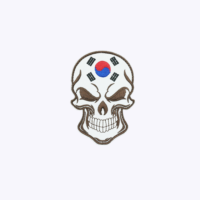 군화와고무신 태극기 해골 이마 패치 DE001
