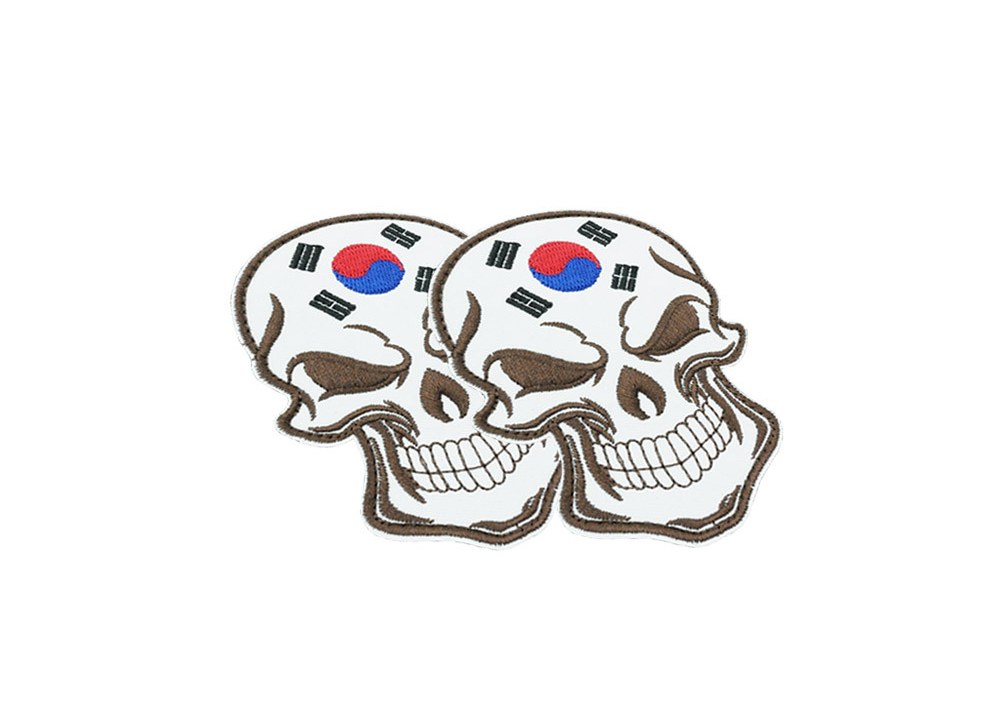 군화와고무신 태극기 해골 이마 패치 DE001