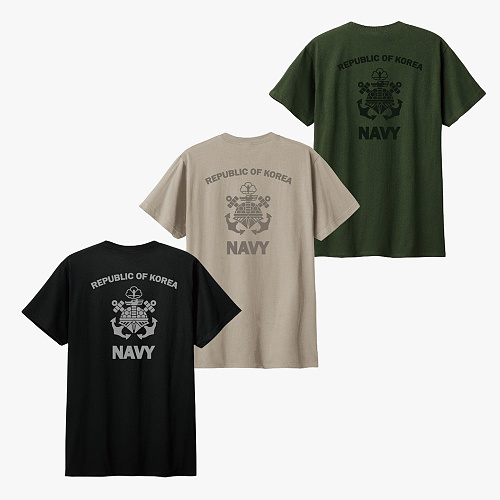 해군 NAVY 거북선 면 반팔 티셔츠