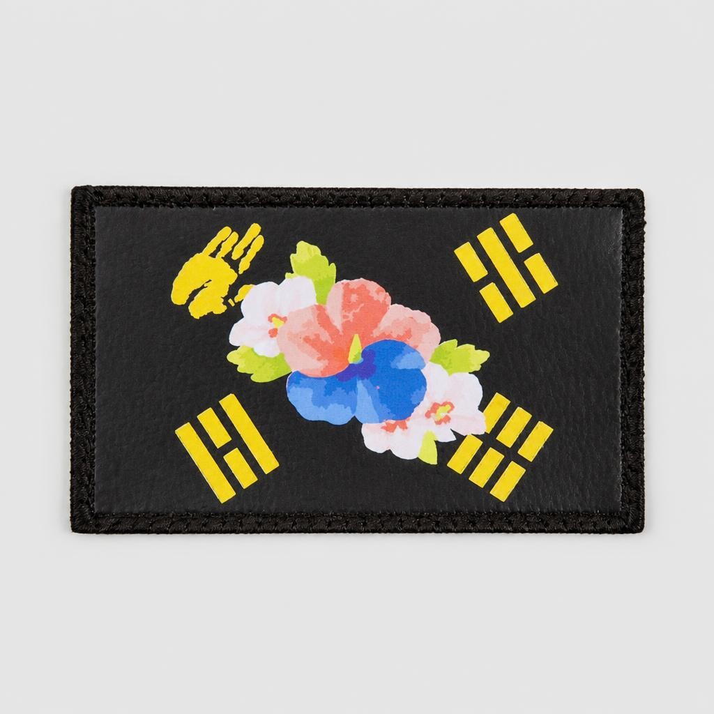 쿠닌 무궁화 태극기 가죽 패치 8cm