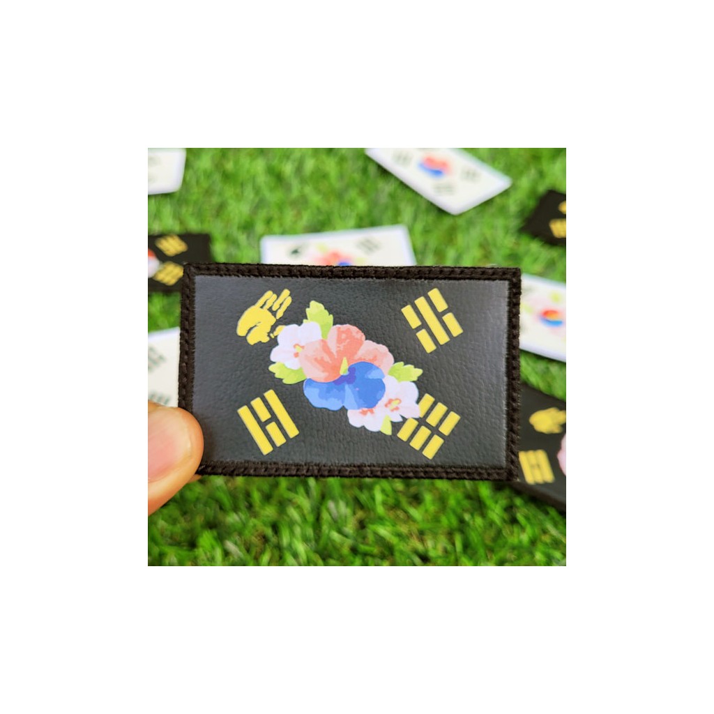 쿠닌 무궁화 태극기 가죽 패치 8cm 2번째 이미지