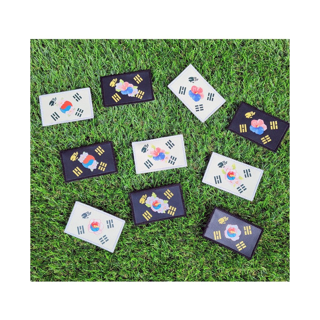 쿠닌 무궁화 태극기 가죽 패치 8cm 4번째 이미지
