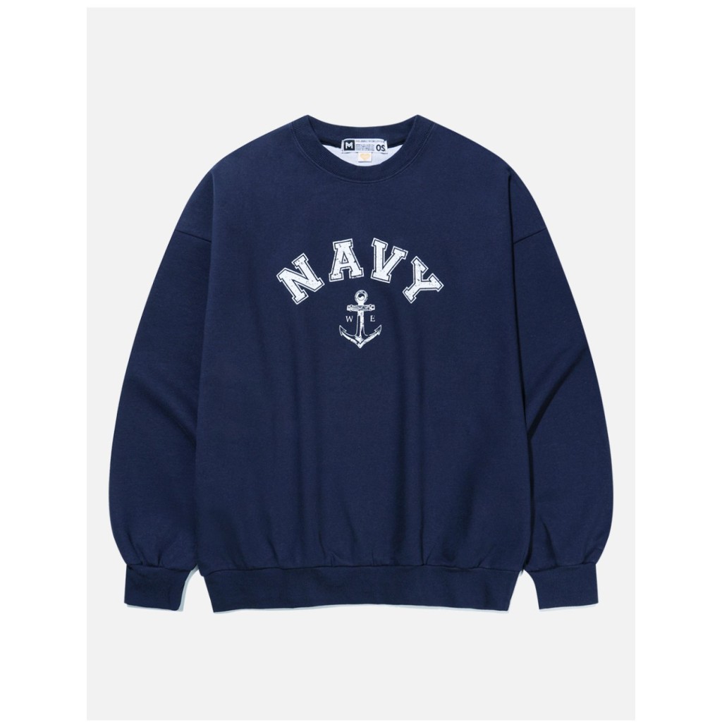 밀리브로 NAVY 앵커 크랙 해군 오버핏 맨투맨 6번째 이미지